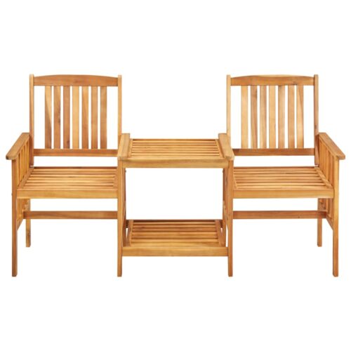 Garden Chairs with Tea Table 159x61x92cm Acacia Wood Timber Outdoor Patio Furniture