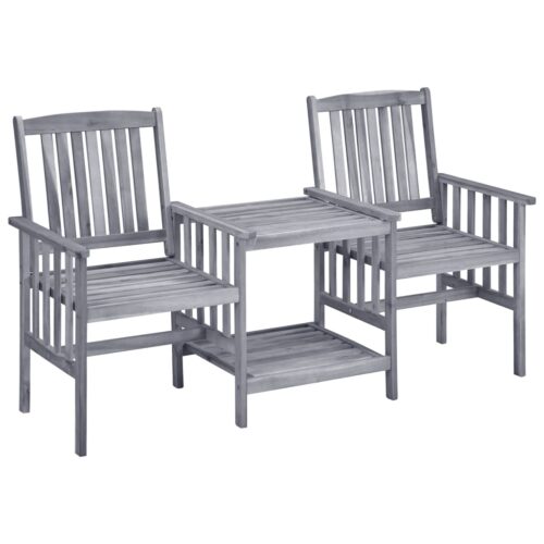 Garden Chairs with Tea Table 159x61x92cm Acacia Wood Timber Outdoor Patio Furniture