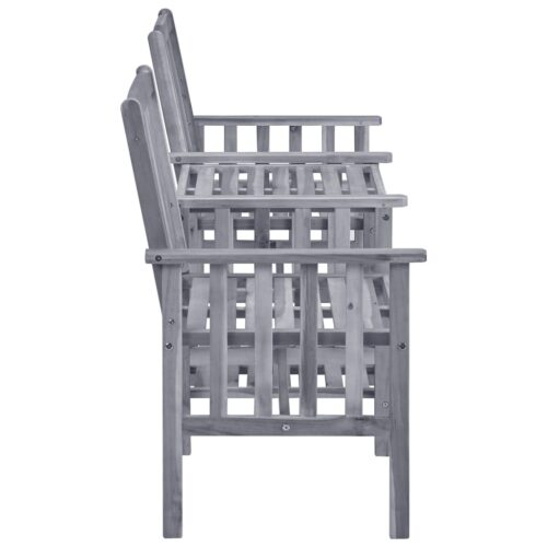 Garden Chairs with Tea Table 159x61x92cm Acacia Wood Timber Outdoor Patio Furniture - Image 3