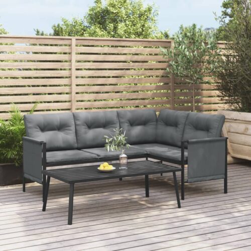 Outdoor Coffee Table Garden Patio Side Bistro Furniture Anthracite Steel - Image 2