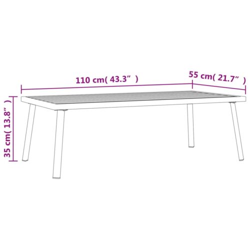 Outdoor Coffee Table Garden Patio Side Bistro Furniture Anthracite Steel - Image 7