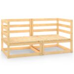 Garden Corner Sofas 2pcs Pine Wood Outdoor Patio Furniture