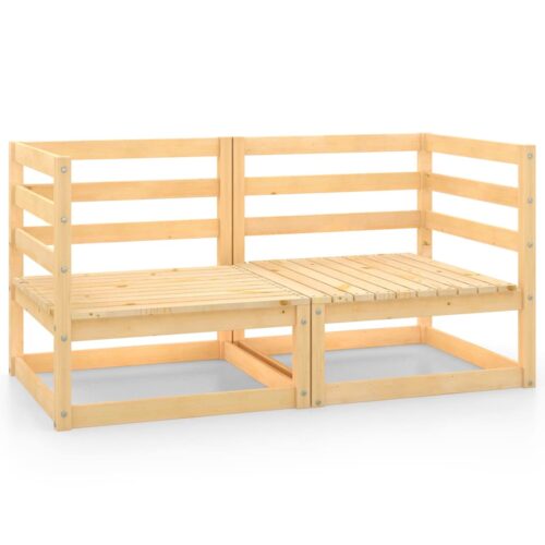 Garden Corner Sofas 2pcs Pine Wood Outdoor Patio Furniture