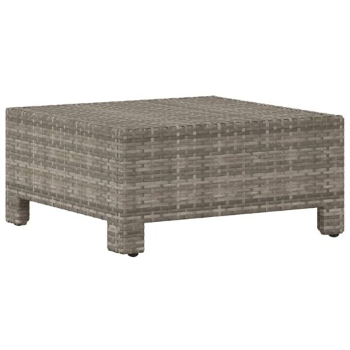 Garden Footrest with Cushion Grey Poly Rattan Wicker Outdoor Patio Furniture - Image 3