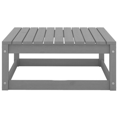 70x70x30cm Grey Pine Wood Outdoor Footstool Garden Patio Bench Ottoman Chair Seat - Image 3