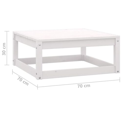 70x70x30cm White Pine Wood Outdoor Footstool Garden Patio Bench Ottoman Chair Seat - Image 2