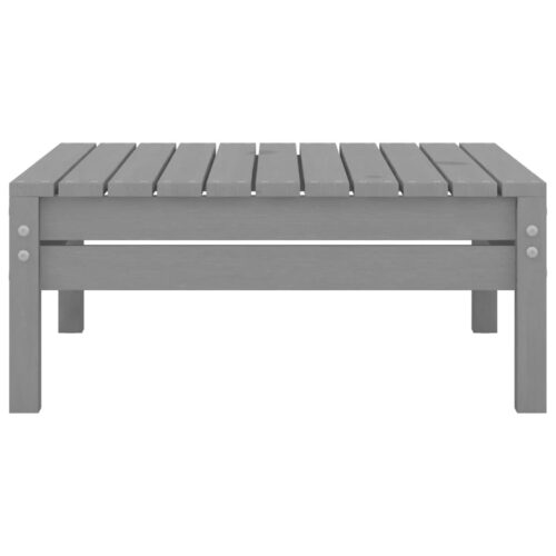 Grey Pine Wood Outdoor Footstool Garden Patio Bench Ottoman Chair Seat - Image 4
