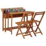 Garden Planter Table Bistro Dining Chairs Acacia Wood Timber Outdoor Patio Furniture Set