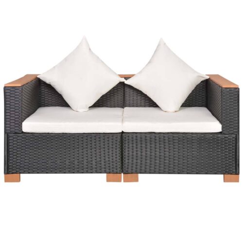 Garden Sofa Outdoor Patio Lounge Seater Chair Rattan Wicker Black Cream White - Image 10