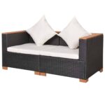 Garden Sofa Outdoor Patio Lounge Seater Chair Rattan Wicker Black Cream White
