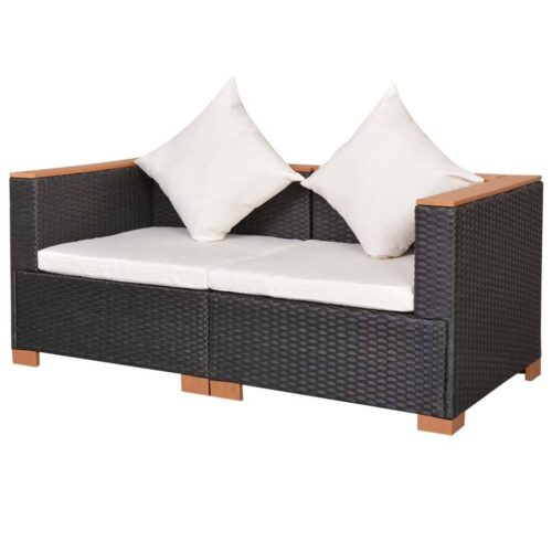 Garden Sofa Outdoor Patio Lounge Seater Chair Rattan Wicker Black Cream White