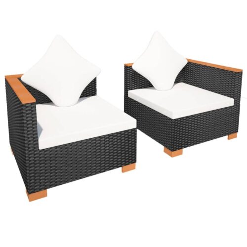 Garden Sofa Outdoor Patio Lounge Seater Chair Rattan Wicker Black Cream White - Image 5