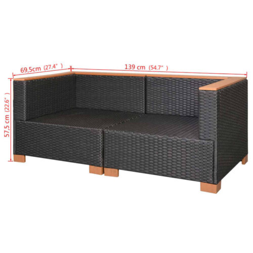 Garden Sofa Outdoor Patio Lounge Seater Chair Rattan Wicker Black Cream White - Image 9