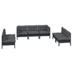7-Piece Garden Lounge Set with Cushions Pine Wood Outdoor Patio Furniture
