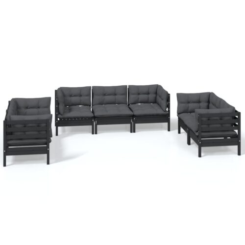 7-Piece Garden Lounge Set with Cushions Pine Wood Outdoor Patio Furniture