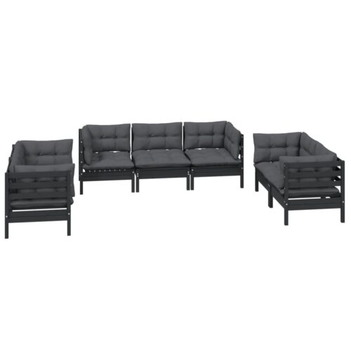 7-Piece Garden Lounge Set with Cushions Pine Wood Outdoor Patio Furniture - Image 3