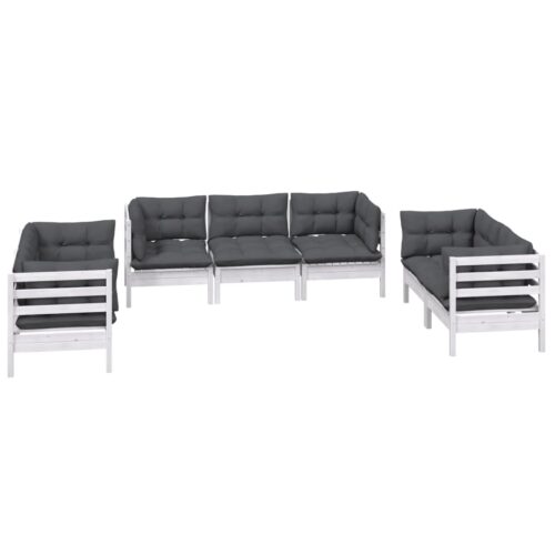 7-Piece Garden Lounge Set with Cushions Pine Wood Outdoor Patio Furniture - Image 3