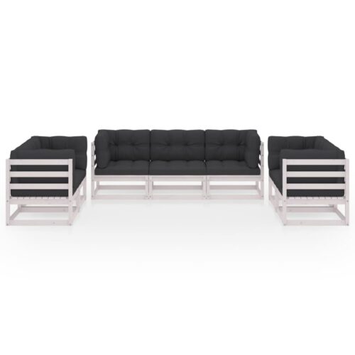 7-Piece Garden Lounge Set with Cushions Pine Wood Outdoor Patio Furniture - Image 3