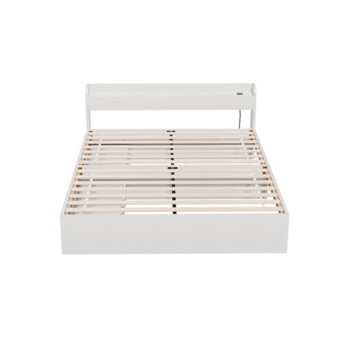 Artiss Bed Frame Double Size Mattress Base wtih Charging Ports 2 Storage Drawers - Image 3