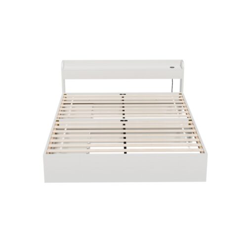 Artiss Bed Frame Queen Size Mattress Base wtih Charging Ports 2 Storage Drawers - Image 3