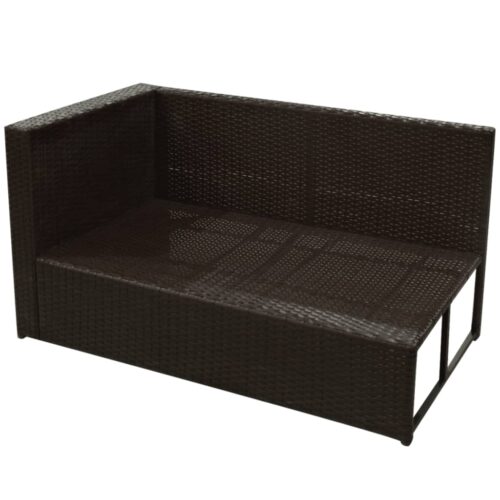 8-Piece Garden Lounge Set with Cushions Poly Rattan Wicker Outdoor Patio Furniture Brown - Image 7