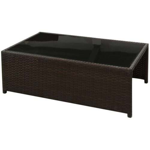 8-Piece Garden Lounge Set with Cushions Poly Rattan Wicker Outdoor Patio Furniture Brown - Image 9