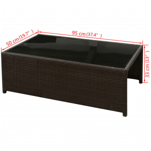 8-Piece Garden Lounge Set with Cushions Poly Rattan Wicker Outdoor Patio Furniture Brown - Image 10