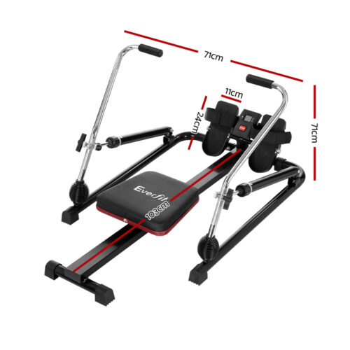 Everfit Rowing Machine 12 Levels Hydraulic Rower Fitness Gym Home Cardio - Image 2