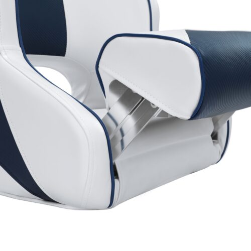 Seamanship Captain Bucket Boat Seats Flip Up Bolster Swivel 15cm Padding Blue - Image 3
