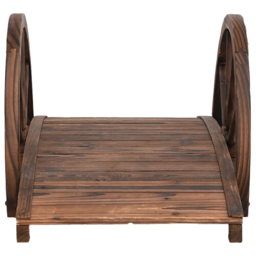 Garden Bridge with Half-wheel 99x50x38cm Solid Wood Fir - Image 4