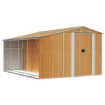 Garden Shed Outdoor Storage Tool Workshop Sheds Light Brown 277x365.5x179cm