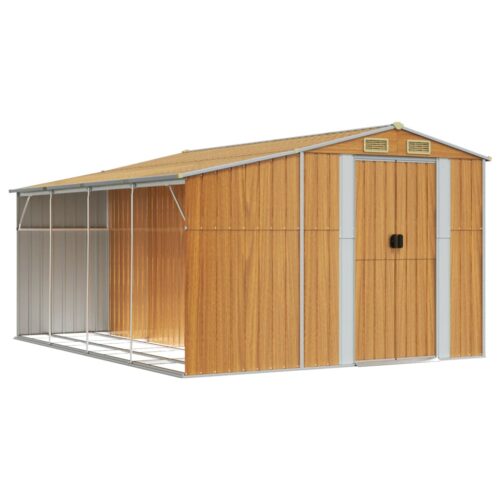 Garden Shed Outdoor Storage Tool Workshop Sheds Light Brown 277x365.5x179cm