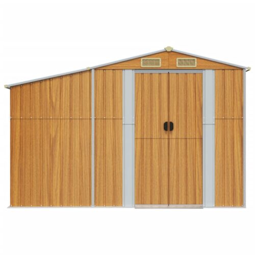 Garden Shed Outdoor Storage Tool Workshop Sheds Light Brown 277x365.5x179cm - Image 4