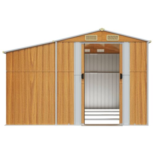 Garden Shed Outdoor Storage Tool Workshop Sheds Light Brown 277x365.5x179cm - Image 5