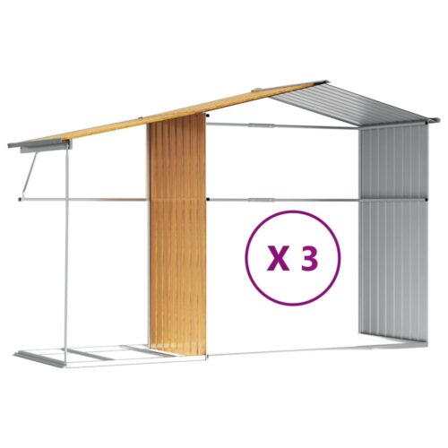 Garden Shed Outdoor Storage Tool Workshop Sheds Light Brown 277x365.5x179cm - Image 9