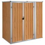 Garden Shed Outdoor Storage Tool Workshop Sheds 161x89x161cm Galvanised Steel