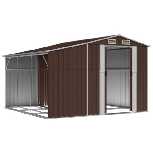 Garden Shed Outdoor Storage Tool Workshop Sheds 277x279x179cm Galvanised Steel - Image 3