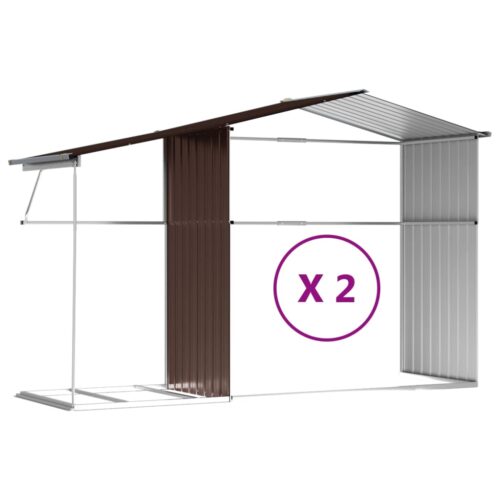 Garden Shed Outdoor Storage Tool Workshop Sheds 277x279x179cm Galvanised Steel - Image 9