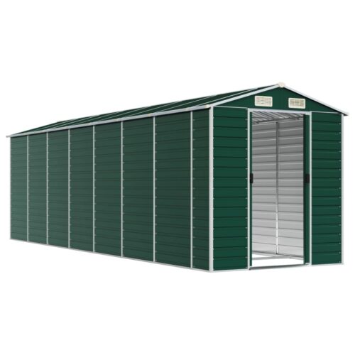 Garden Shed Outdoor Storage Tool Workshop Sheds Steel Green 191x640x198cm - Image 3