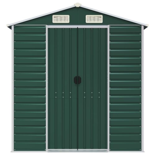 Garden Shed Outdoor Storage Tool Workshop Sheds Steel Green 191x640x198cm - Image 4