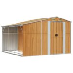 Garden Shed Light Brown 277x279x179cm Galvanised Steel