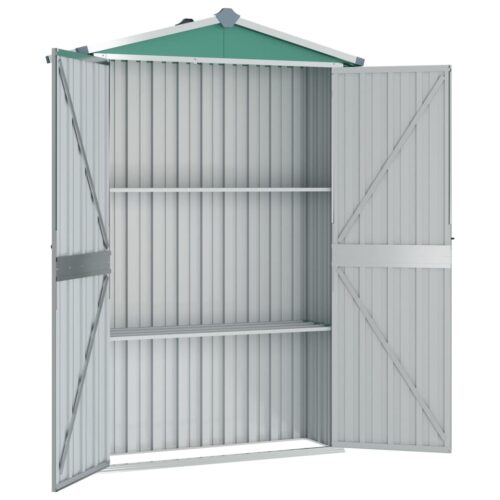 Garden Shed Green 116x45x175cm Galvanised Steel - Image 3