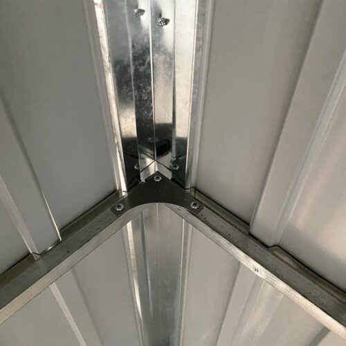 Garden Shed with Extended Roof Light Brown 277x110.5x181cm Steel - Image 7