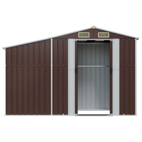 Garden Shed Brown 277x93x179cm Galvanised Steel - Image 4
