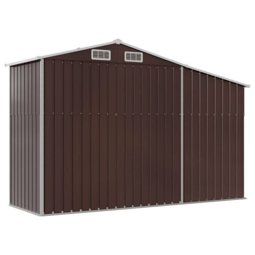 Garden Shed Brown 277x93x179cm Galvanised Steel - Image 6