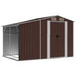 Garden Shed Brown 277x192.5x179cm Galvanised Steel