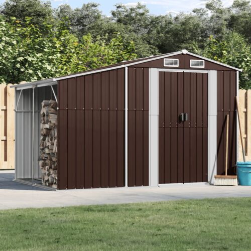 Garden Shed Brown 277x192.5x179cm Galvanised Steel - Image 2