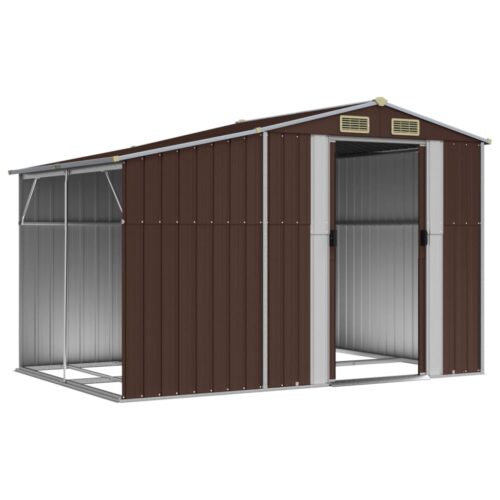 Garden Shed Brown 277x192.5x179cm Galvanised Steel - Image 3