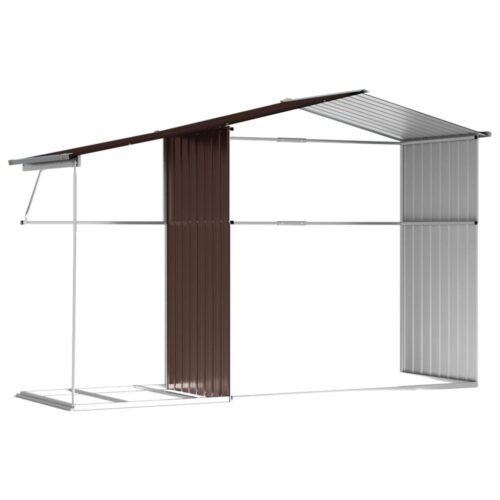 Garden Shed Brown 277x192.5x179cm Galvanised Steel - Image 9
