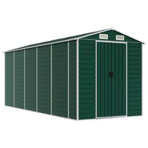 Garden Shed Green 191x470x198cm Galvanised Steel